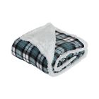 81551a Check Plaid Sherpa Fleece Throw Blanket Reversible Fuzzy 761450815513