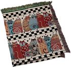8232 Laurel Burch 50in By 60in Feline Family Portrait Throw Blankets 047218005618