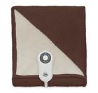 836582 Serta Sherpa Microfleece Reversible Electric Heated Throw Chocolate