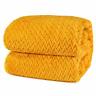 840168301447 Pavilia Soft Flannel Fleece Blanket Throw Twin Mustard