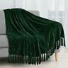840168301546 Pavilia Fringe Throw Blanket Velvety Texture Decorative For