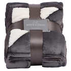 841278184050 Monte And Jardin Velvet Sherpa Blanket King Gray
