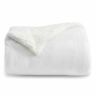 841745156320 White Sherpa Fleece Blankets Twin Size Thick Fuzzy