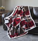 842131122530 Virah Bella Lodge Life Bear Flannel Sherpa Throw