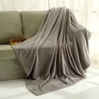 847420044630 Pue Luxe Home Flannel Throw Blanket Luxury Grey