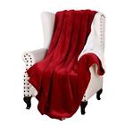 847420044753 Snuz Sherpa Throw Blanket Luxury Burgundy Red Size