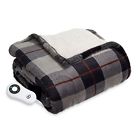 0385334 86174 Serta Perfect Sleeper Heated Throw Gray Plaid New 038533861744