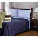 86659 Simple Elegance Navy Cotton Blanket Full Queen Metro All Season Knit Design Home Decor Bedding