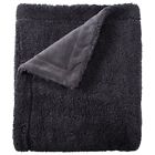 882709336112 Unbranded Rolled Fleece Throw Charcoal