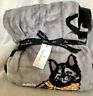 886003815670 Vera Bradley Plush Throw Blanket Gray Spooky Cats