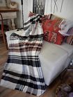 888472697047 Covington Comfortable Nwt Brown Black White Plaid Throw