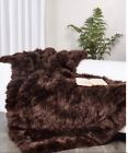 9-lwmnx-brown-58x70 Bowron Large Brown Sheepskin Throw Blanket