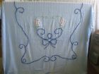 97179 Flower Bedspread Blue Blanket Vintage Chenille