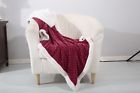 980-10 Noble House Red Mermaid Sherpa Throw Blanket Reversible 891957000980