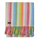 99307 Birchwood Tweedmill Asaph Throw Blanket Rainbow Stripe 696571627502