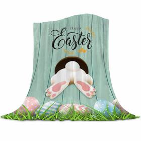 Abaysto 061410743574 Easter Throw Blanket Warm Plush Fleece Flannel Bed Bunny Tail Ea