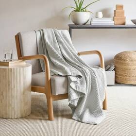 Adams 810159230025 Jennifer All Season Classic Waffle Weave Throw 60 Inch X 70 Silver/gray