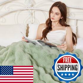 B0dfbz2kbz Admitrack Faux Rabbit Fur Throw Blanket For Couch Fluffy Warm Plush Thick