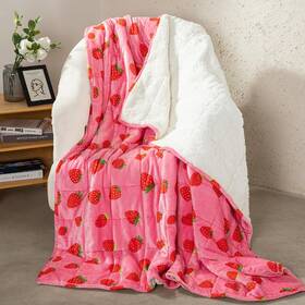 Zfh4872151 Aemicion Strawberry Pink Weighted Blanket 15lbs Twin Size 48x72in Soft Sherpa Washable