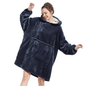 Adult-ld-019 Aemilas Cozy Sherpa Fleece Blanket Hoodie With Pocket - Gifts For Mom Dad Teens