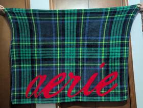 5814756420 Aerie Plaid Throw Blanket Green Blue Red Polyester 58 Inch X 46