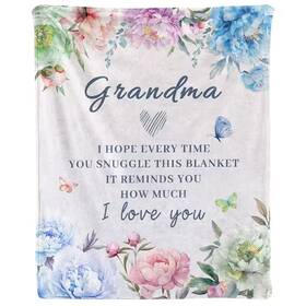 Afoxsos 445004518541 White Grandma Polyester Soft Flannel 60 Inch X 50 Blanket-mothers Day Birthda