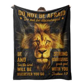 Gtg0739 Afterprints Christian Gifts For Men Blanket Printed With Lion And Bible Verse Religious