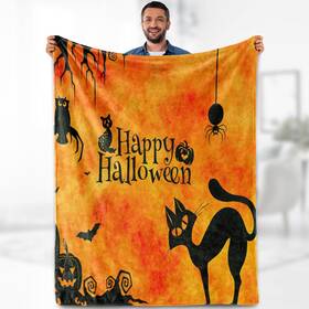 Aimego 702103839432 Pumpkin Blanket Gifts Spiders Bats Owls Cats Theme Saints Day Party Scary Decor