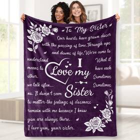 B0603 Aimego Sister Throw Blanket Friend Bestie Birthday Bedding Soft Flannel Room Decor