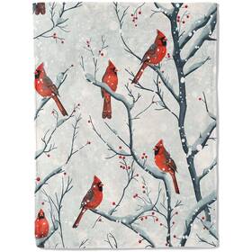 5rgtf456gfeqfd93 Ainori Winter Cardinal Flannel Blanket - Beautiful Red Bird On Snowy Branch Throw Gifts