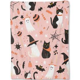 8549grsf Ainori Cute Witch Cat Throw Blanket Ultra Soft Fleece Lightweightblack Cats Ghosts And
