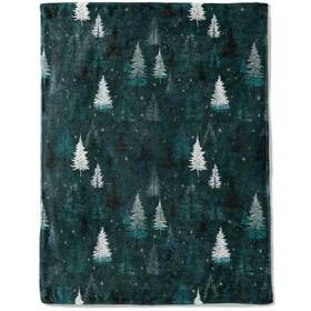 Bl50802d81137 Ainori Christmas Decorative Throw Blanket White Snowy Tree And Green Forest Print De