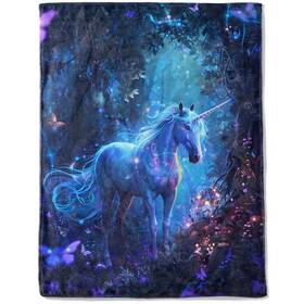 Wgsv5773 Ainori Enchanted Unicorn Fleece Blanket - Lightweight Soft Cozy Gifts Throw For Anim