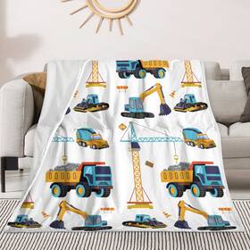 Blanket30 Aisde Construction Truck Blanket Boys Excavator Plush Throw Flannel Tractor 60x50
