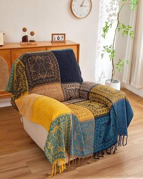 Aivia-1906-p Aivia Bohemian Throws Blankets Chenille Woven Recliner Chair Throw Cover Fut