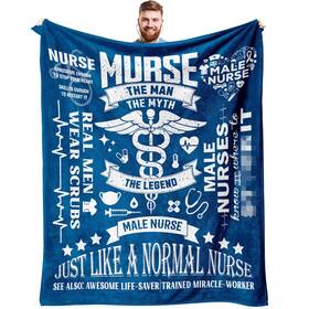 Aiyubofun 751757445414 Christmas Male Nurse Gifts Blanket 60 Inch X 50 For Men Ma