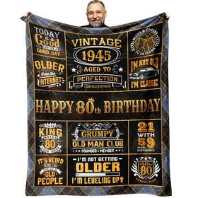 Blanket0033 Aiyubofun 80th Birthday Gifts For Men 80 Year Old Man Yea