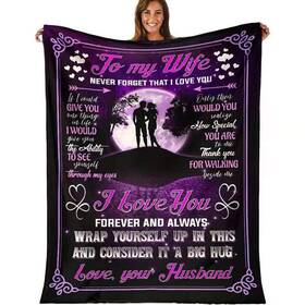 Aizhuang 651664493150 Personalized To My Wife Blanket From Husband Cozy Super Soft Plush