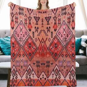 Ajakandi 337963581843 Boho Farmhouse Oriental Traditional Moroccan Flannel Fleece Throw Blankets 50