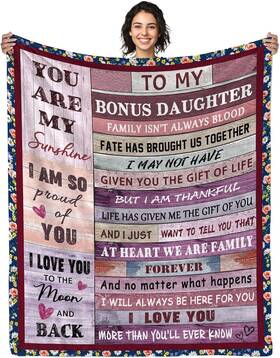 Ak-ke-123 Ajiiusv Bonus Daughter Gifts Blanket Step Birthday From Stepmom Stepdad