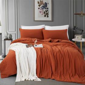 Alazuria 630158826353 Queen Size Duvet Cover - 3 Piece Bedding Set 1 Clay Terracotta