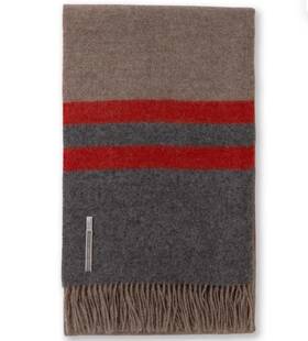 04-14-117 Alicia Adams Alpaca New Canyon Throw Taupe/dark Grey/paprika 51x71 Inch Blanket Wool