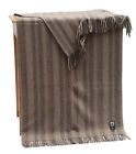 Alpaca Warehouse 100 Natural Merino Wool Blanket Throw Striped Design With Fringe 760488753699