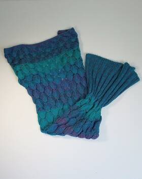 Altatac 788619248531 Mermaid Tail Blanket Knit Crochet Warm Soft Sofa Blankets Aqua Blue Grn