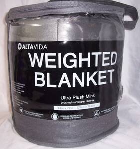147419 Altavida Weighted Blanket Gray Ultra Plush Mink 12 # 48 Inch X 72 Unused