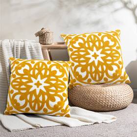 Pe-1001nv-18 Alysheer Embroidered Decorative Throw Pillow Covers 18 Inch X18 Set Of 2 Pieces