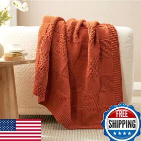 B0cr9vg2g1 Am Lie Home Amlie Knit Throw Blanket Soft Chenille Cozy Breathable