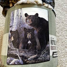 American Heritage Collection By Northwest 087918210288 Royal Plush Raschel Big Bear Throw Blanket Usa Cabin Country 50x60 New