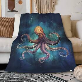 Amitayus 012377152874 Octopus Fleece Throw Blanket Lightweight Super Soft Flannel 60 Inch X50 Medium