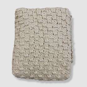 Amity Home 849162031909 225 Ivory Cotton Knit Headley Throw Blanket Size